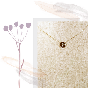 10K Yellow Gold Star Disc Necklace