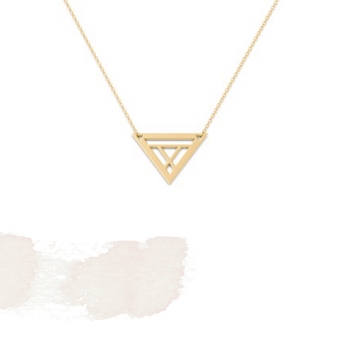 10K Yellow Gold Triangle Necklace